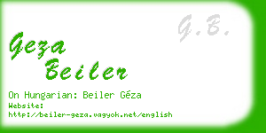 geza beiler business card